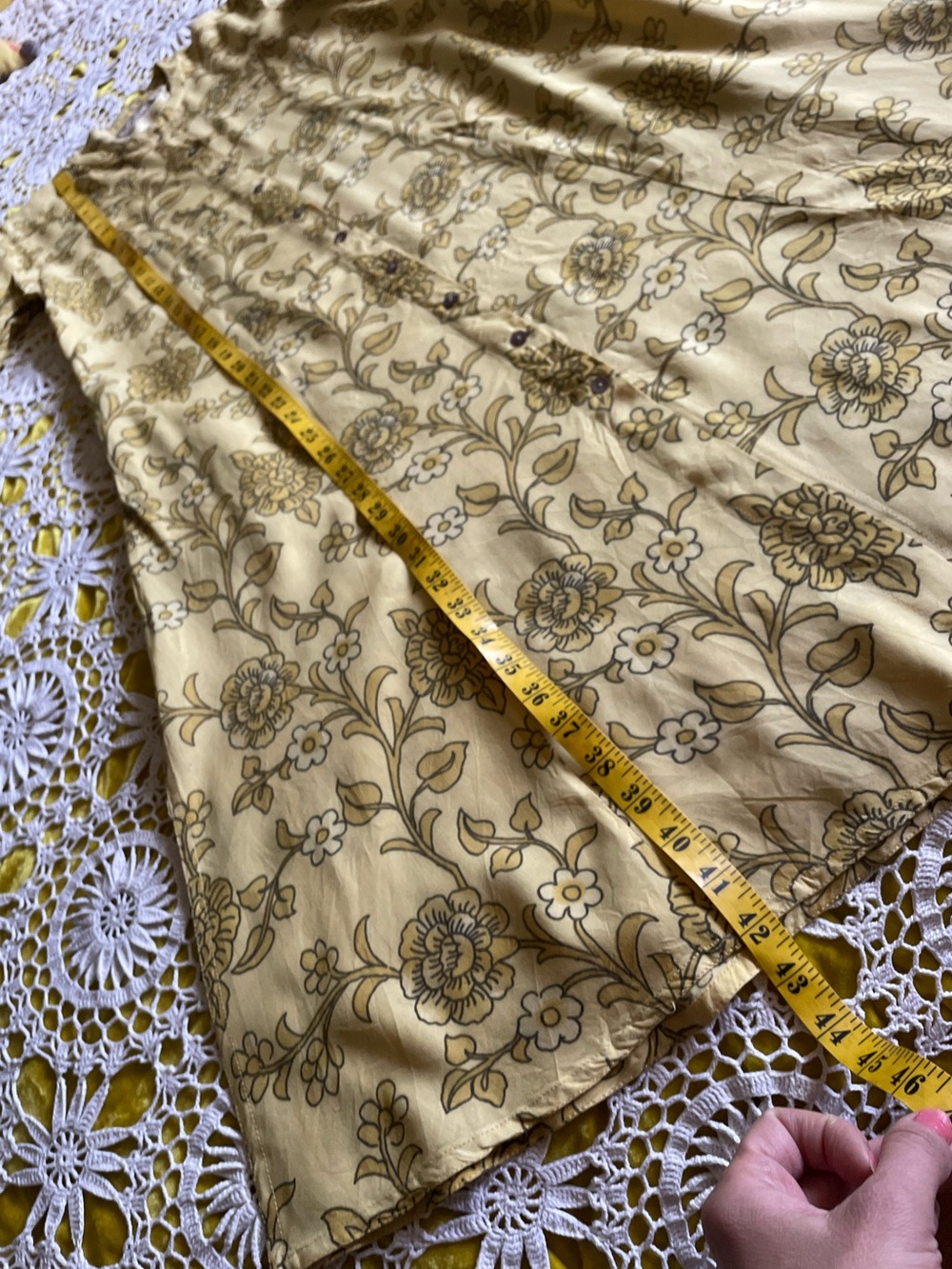 Pastel yellow floral tunic kurta dress - Picture 8 of 11